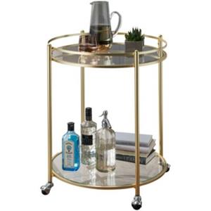FineBuy Servierwagen mit 2 Ablageflächen gold