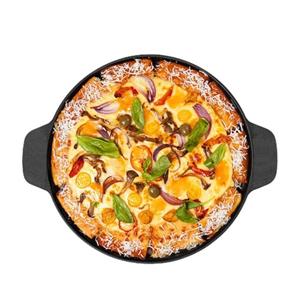 Cheffinger Grillpfanne »Alu Guss Pizza Brot Grill Pfanne Ø32cm Induktion Bratpfanne Handschuhe Braten«