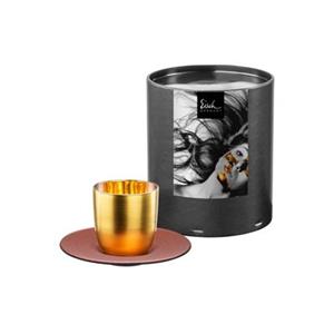 Eisch GERMANY COSMO COLLECT Gold/Kupfer Espressoglas mit Untertasse Kaffeebecher gold-kombi