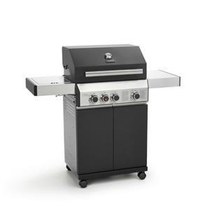 TAINO Gasgrill »BLACK«, Gasgrill, Doppelwandiger Deckel, Innenmaterial Aluminium, Alle Brenner mit Piezo-Zündung, 1 Seitenkocher (ca. 3 KW) mit Schutzdeckel