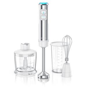 Arendo Stabmixer, 1200 W, Stabmixer Edelstahl Set mit DC Motor - inkl. 800 ml Messbecher + Schneebesen