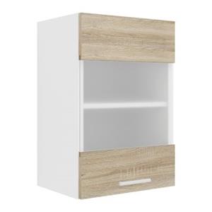 VCM Küchenschrank Breite 40 cm Matt Glastür Hängeschrank Küche Küchenmöbel Esilo weiß-kombi