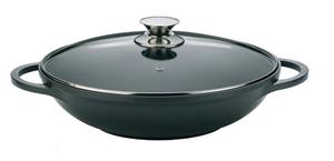 Cheffinger Wok »WOK Wokpfanne Woktopf Induktion 36cm Aluguss mit Deckel Bratpfanne Marmorbeschichtung Silikongriffe«