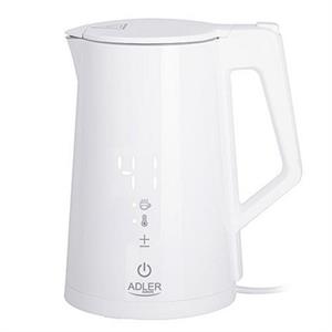 Adler Wasserkocher AD 1345 white, Elektrischer Wasserkocher, weiß, Edelstahl, LED Anzeige