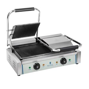 Royal Catering Kontaktgrill  Kontaktgrill - 2 x 1.800 Watt - geriffelt - 2.0