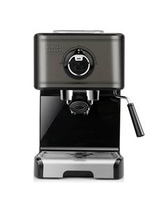 Black + Decker Espressomaschine BXCO1200E, 15Bar Pumpendruck, 1200Watt, Edelstahl-Milchaufschäumer