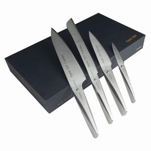 CHROMA Messer-Set »Type 301 Messer-Set mit vier Messern« (4-teilig, 4-tlg., 1 Kleines Kochmesser, 1 Schälmesser, 1 Großes Kochmesser, 1 Brotmesser)
