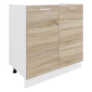 VCM Spülunterschrank Breite 80 cm Spülenschrank Unterschrank Spüle Küche Esilo weiß-kombi