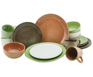 CreaTable Combi-servies Canvas Linnenstructuur, mediterrane kleuren (set)