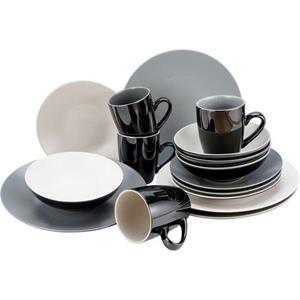 CreaTable Kombiservice "Very Cool", (Set, 16 tlg., Kaffeeservice und Tafelservice im Set, für 4 Personen), Service, coole Farben