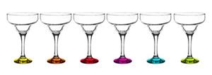 Sendez Martiniglas »6-teiliges Margarita Gläser mit bunten Füßen Marguerita Bargläser Cocktailgläser Margaritagläser«
