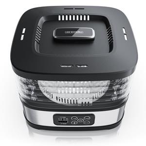 Arendo Dörrautomat 240 W, Dörrautomat mini mit Temperaturregler – Dehydrator – 5 Etagen – Timer 1 bis 72 h – 5 Einlegefächer – je Fach zwei Höhen – Food Fleisch Krä