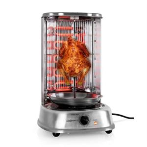 ONECONCEPT Kontaktgrill Kebap Master Vertikalgrill 1800W Edelstahl inkl. Spieß Set, 1800 W