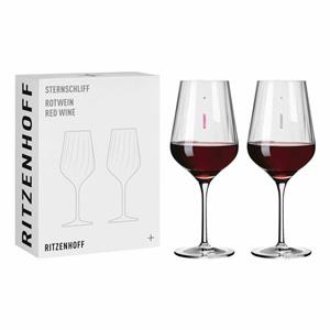 Ritzenhoff Rotweinglas »Sternschliff Rotwein 2er-Set 001«, Kristallglas, Made in Germany