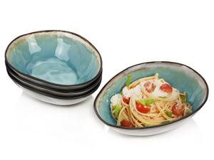 SÄNGER Pastateller »Capri«, (4 St), Pastaschalen Set mit Krakellee-Effekt, Vintage Design