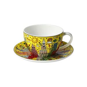 Goebel Tee-/ Cappuccinotasse James Rizzi - My New York City Sunset bunt