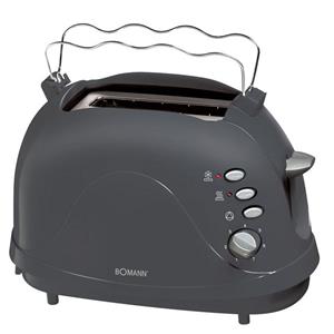 Bomann Toaster Toastautomat TA 246 CB, 2 kurze Schlitze, für 2 Scheiben Toast, 700 W, Krümelschublade, Cool-Touch Gehäuse, Brötchenaufsatz (integriert)