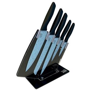 Starlyf Messer-Set »Jade Knife Series + Stand« (Set, 6-tlg., 6-tlg), Set aus 5 Messern mit Jadepulverbeschichtung und Messerständer