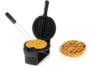 Domo Waffeleisen, 1000 W, für 4 dicke Belgische & Brüsseler Waffeln gleichzeitig, Doppel Wafflemaker für runde Waffeln, Waffelmaschine mit Waffel-Gabel