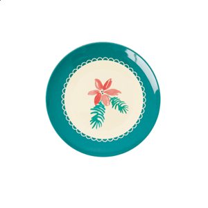 Rice kerst melamine bord poinsettia christmas print