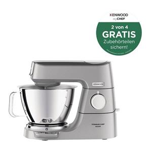 Kenwood Multifunktions-Küchenmaschine KVC 85.314.SI Titanium Chef Baker, 1200 W, 5 l Schüssel, Integrierter Timer