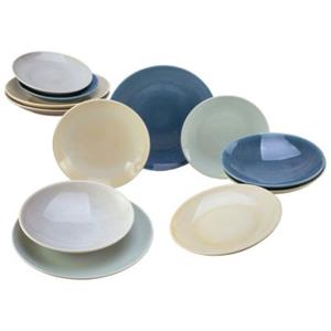 Creatable Tafelservice Reactive Nordic, Steinzeug, (12-teiliges Set) mehrfarbig
