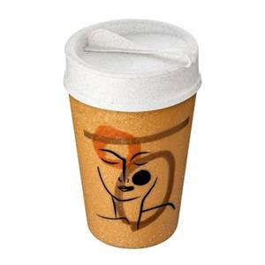 Koziol ISO TO GO FACE Thermobecher 400ml Isolierbecher natur/weiß