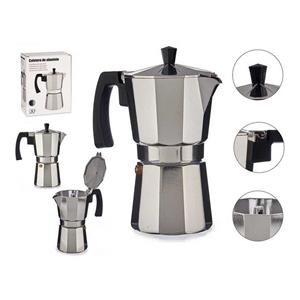 Bigbuy Espressokocher Italienische Kaffeemaschine 9 Tassen Aluminium Mokka-Kanne Espressokocher
