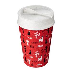 Koziol ISO TO GO WINTER FORREST Thermobecher 400ml Isolierbecher rot