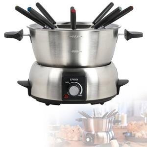 LIVOO Fondue  Elektrisches Fondue-Set 8 Personen Edelstahl Käsefondue 1000 Watt DOC263