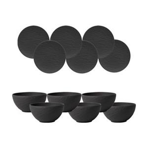 Villeroy & Boch Manufacture Rock Bowl Set 12-teilig schwarz Geschirrsets