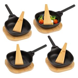 Bremermann Grillpfanne »Grillpfännchen 4er-Set aus Steingut«, Steingut (4er-Set)
