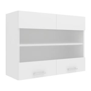 VCM Küchenschrank Breite 80 cm Matt Glastür Hängeschrank Küche Küchenmöbel Esilo weiß