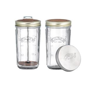 Kilner Messbecher » Mandelmilchbereiter, 6-teilig«, Glas, Edelstahl