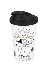 Geda Labels Coffee to Go Becher Peanuts Merry & Bright weiß 400ml Kaffeebecher bunt