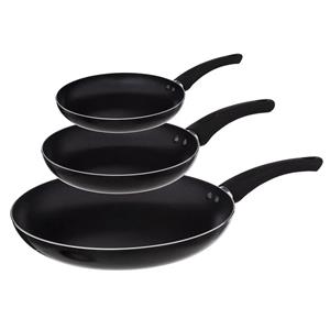 Secret de Gourmet Koekenpannen set 3x stuks - Alle warmtebronnen - Zwart - D20/24/28 cm -