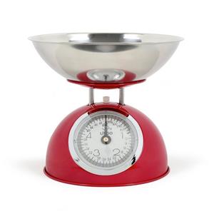 LIVOO Küchenwaage » Küchenwaage mechanisch Edelstahlschüssel 1,8 Liter Retro 5 KG DOM443R rot«