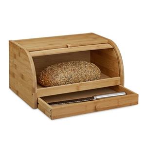 RELAXDAYS Brotkasten »Rollbrotkasten mit Schublade Bambus«, Bambus