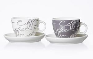 Flirt by R&B Geschirr-Set »Cappuccinotasse Cornello mit Untertasse 180 ml grey 2er Set«