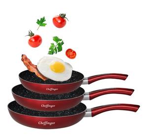 Cheffinger Pfannen-Set »Pfannenset 3 tlg. Induktion Antikratz Marmor Bratpfanne Pfanne ø20-ø24-ø28cm für alle Herdarten«