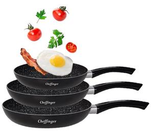 Cheffinger Pfannen-Set »Pfannenset 3 tlg. Induktion Antikratz Marmor Bratpfanne Pfanne ø20-ø24-ø28cm für alle Herdarten«