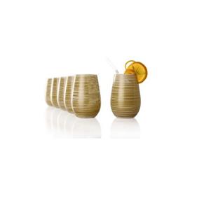 Stölzle Longdrinkglas »Twister Becher Weiß-Gold 6er Set«, Glas