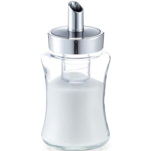 1x Glazen suikerpotten met strooituit 11,5 cm -