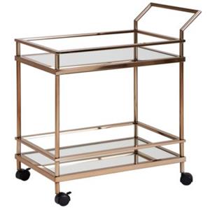 FineBuy Servierwagen mit 2 Ablageflächen gold