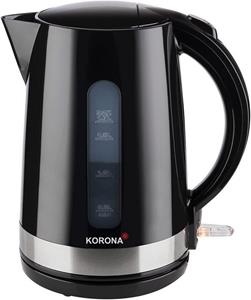 Korona Wasserkocher Moderner Wasserkocher, 1,7 l, 2200 W, moderner klassischer Wasserkocher, 1,7L, 2200 Watt, Beidseitige transparente Wasserstandsanzeige, herausnehmbarer Kalkfilter, 360° Basisst