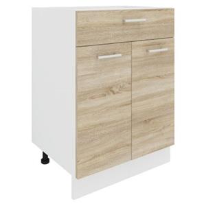 VCM Küchenschrank Breite 60 cm Schublade Unterschrank Küche Küchenmöbel Esilo weiß-kombi
