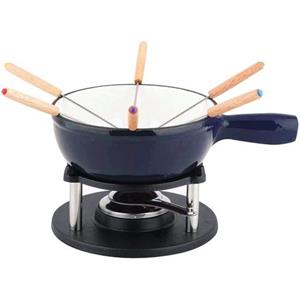 CS Koch-Systeme Fondue Fondueset ALPEN Gusseisen Kochtopf by Carl Schmidt Sohn, Backofenfest, Spülmaschinengeeignet, inklusive 6 Fonduegabeln und 1 Pastenbrenner