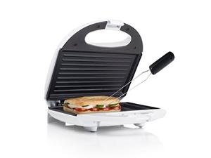 Tristar Sandwichmaker, 750 W, Sandwich-Toaster Panini-Maker Snackmaker kleiner Low fat Kontaktgrill in Weiß Indoorgrill