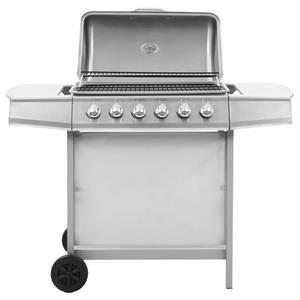 VIDAXL Gasgrill »Gasgrill mit 6 Brennern Edelstahl Silbern«