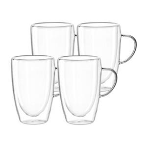 Leonardo DUO Doppelwandtasse 400 ml 4er Set Teegläser transparent